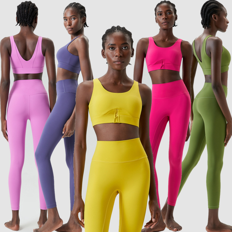 Yoga Fitness Outfit - Conjunto de duas peças com zíper