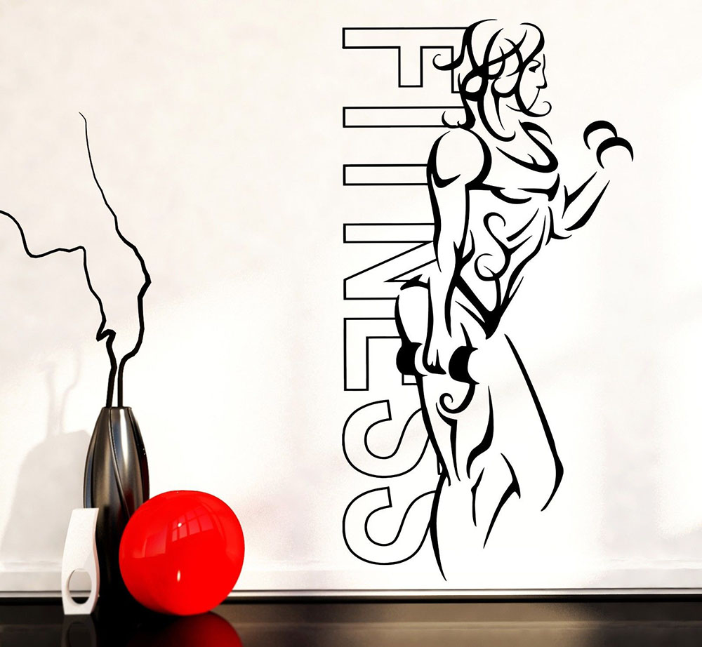 Yoga Fitness Health - Adesivos de parede de Vinil Menina