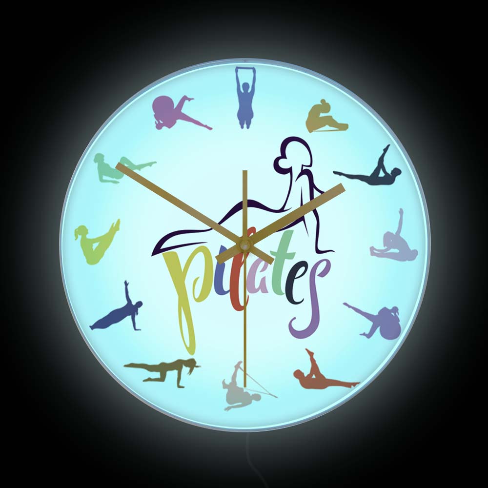 Yoga Fitness Room - Relógio de Parede com Estampa Colorida