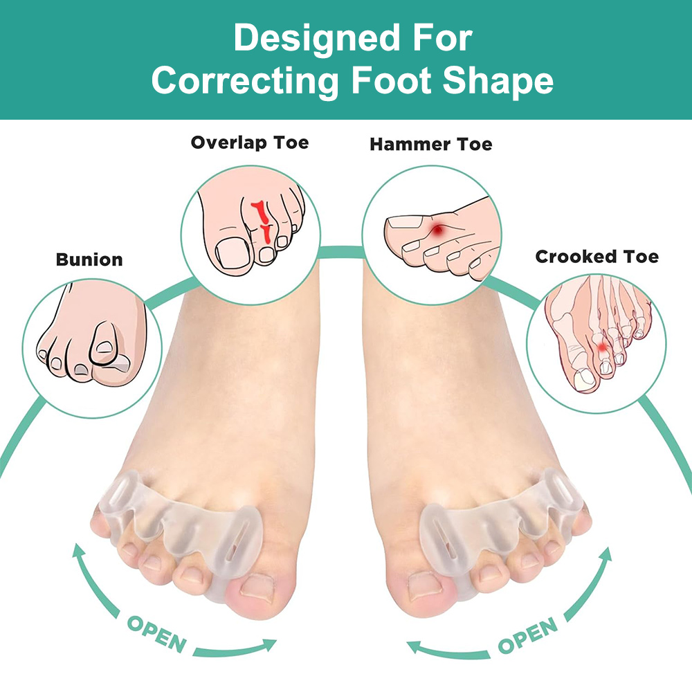 1 par de gel de silicone duro  - Yoga Toe Separator avaliação e preço